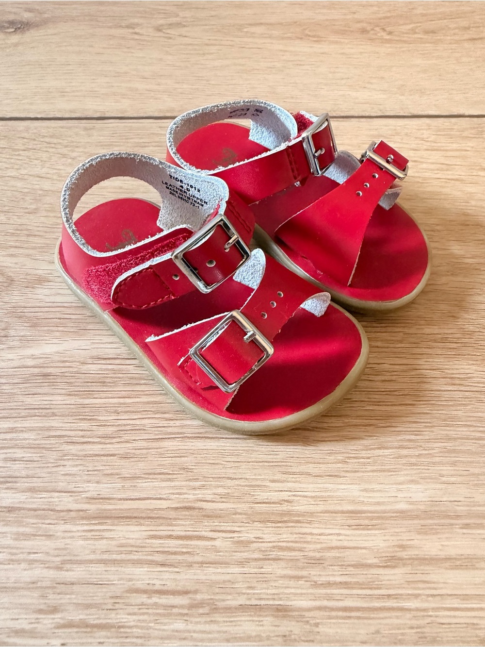 FootMates Bright Red Double Buckle Toddler Sandals